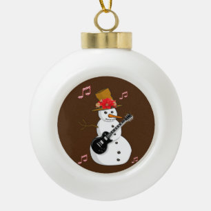 Ornement de bal en céramique de Noël, Snowman