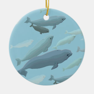 Ornement de baleines bélugas personnalisées orneme