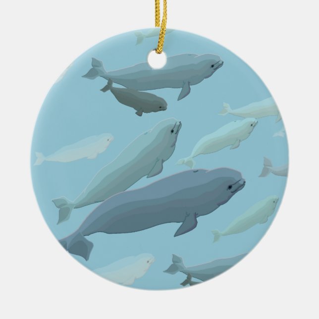 Ornement de baleines bélugas personnalisées orneme (Devant)