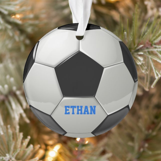 Ornement de balle de soccer personnalisé (Arbre)