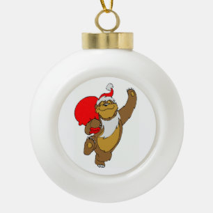 Ornement de balle en céramique/ours de Père Noël
