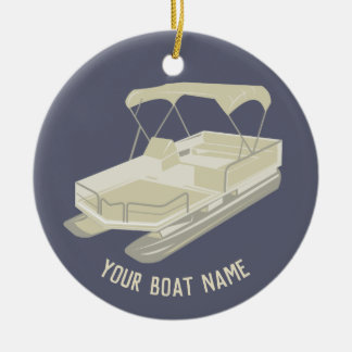Ornement de bateau Blue et Tan Pontoon