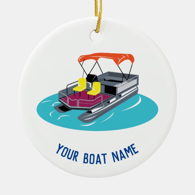 Ornement de bateau ponton coloré (Devant)