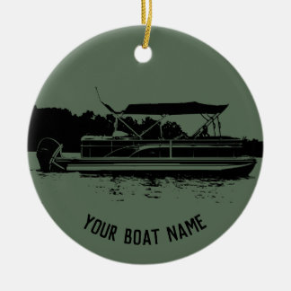 Ornement de bateau ponton vert et noir