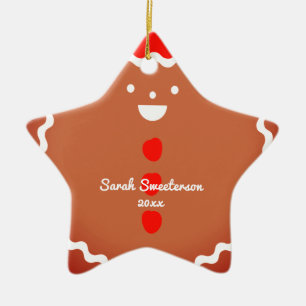 Ornement de biscuit de Noël d'étoile de bonhomme