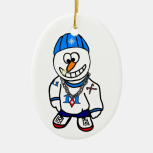 Ornement de bonhomme de neige de Noël de frappeur