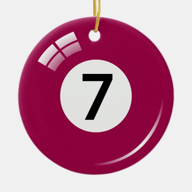 Ornement de boule de piscine du numéro sept - le (Devant)