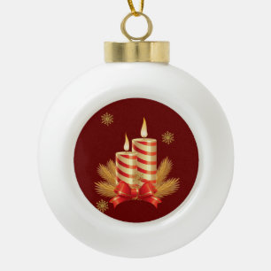 Ornement de boule en céramique de Noël, Bougie de 
