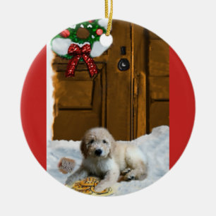 Ornement de cadeaux de Noël de Goldendoodle