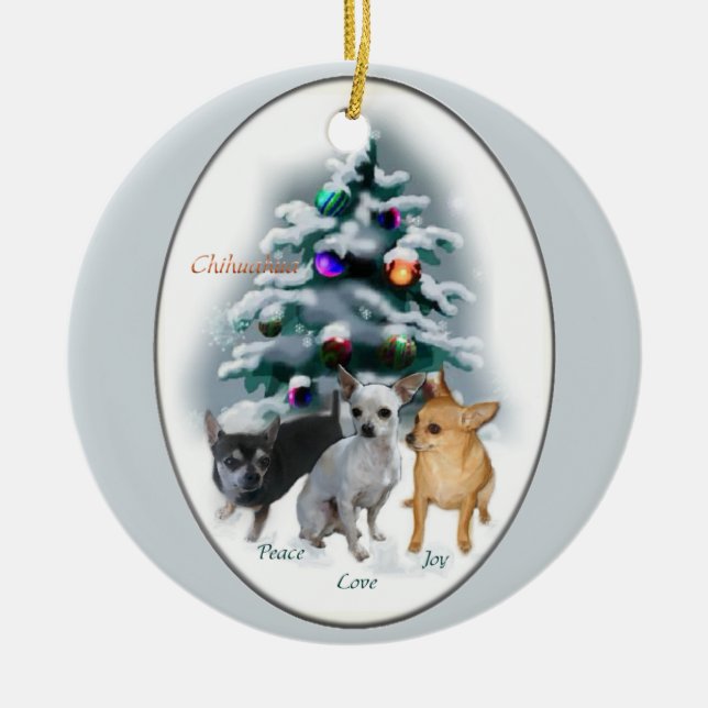 Ornement de cadeaux de Noël du Chihuahua (Devant)