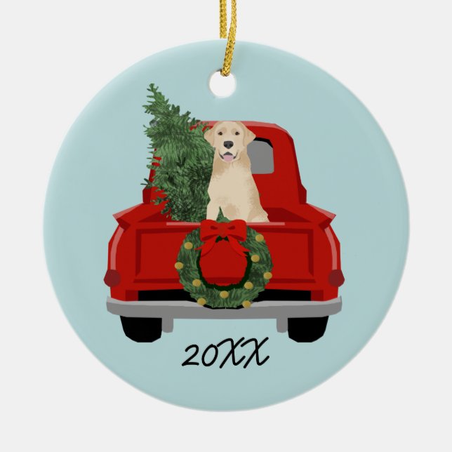 Ornement de camion de Noël du Laboratoire Jaune (Devant)