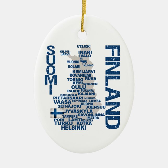 Ornement de CARTE de la FINLANDE - personnalisable (Devant)