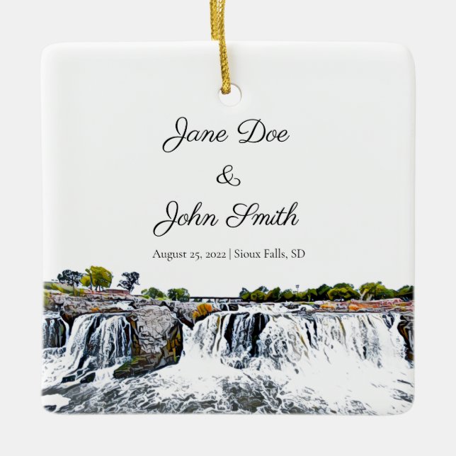 Ornement de cascade de Sioux Falls personnalisé (Devant)