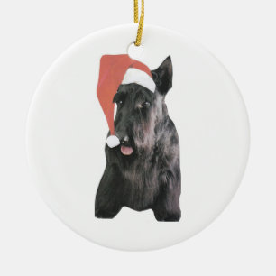 Ornement de casquette de Terrier Père Noël