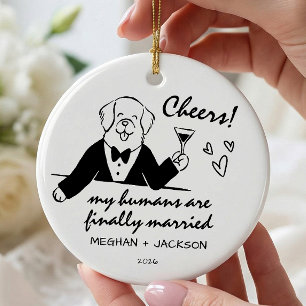 Ornement de célébration de mariage de chien