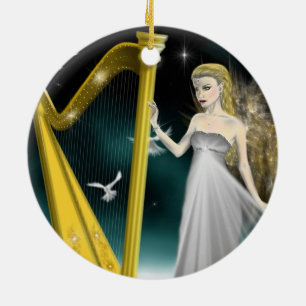 Ornement de cercle d'ange d'argent et d'or