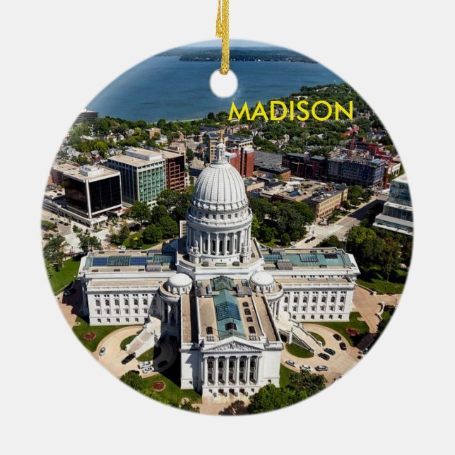 Ornement de cercle de Madison le Wisconsin (Dos)