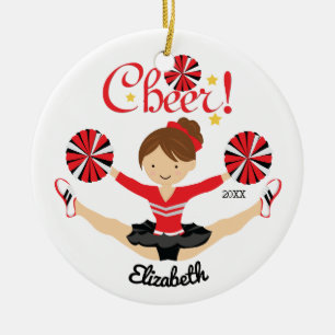 Ornement de Cheerleader Cheveux Noirs Foncé Black