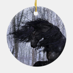 Ornement de cheval frison de pays des merveilles d
