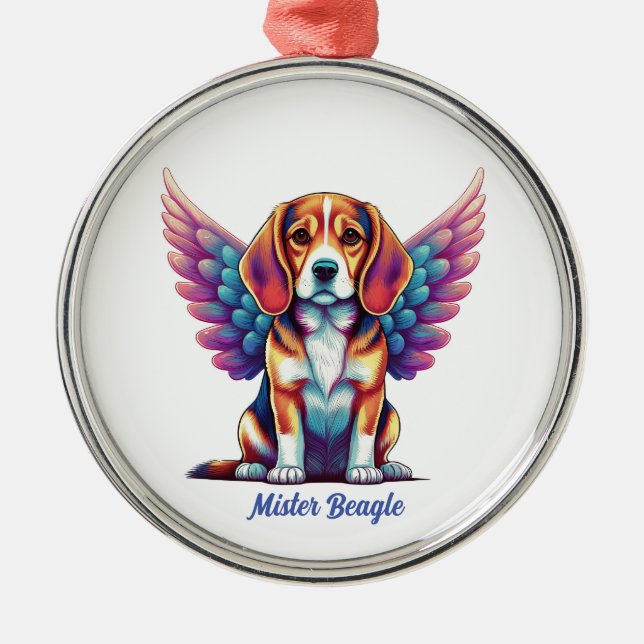 Ornement de chien acrylique mémorial Beagle person (Devant)
