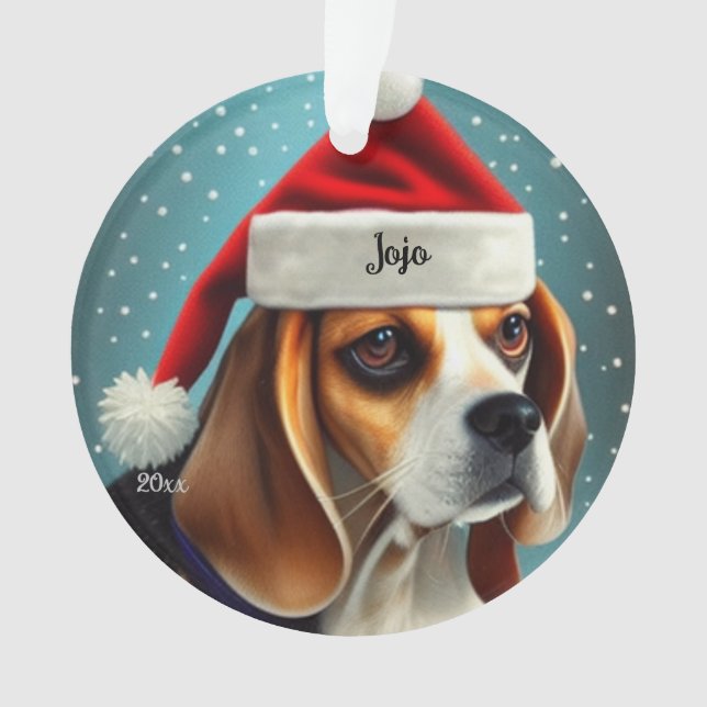 Ornement de chien Beagle pour Noël, Chien du Père  (devant)