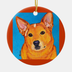 Ornement de chien de bétail australien - "rouge"