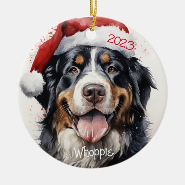 Ornement de chien de montagne bernois personnalisé (Devant)