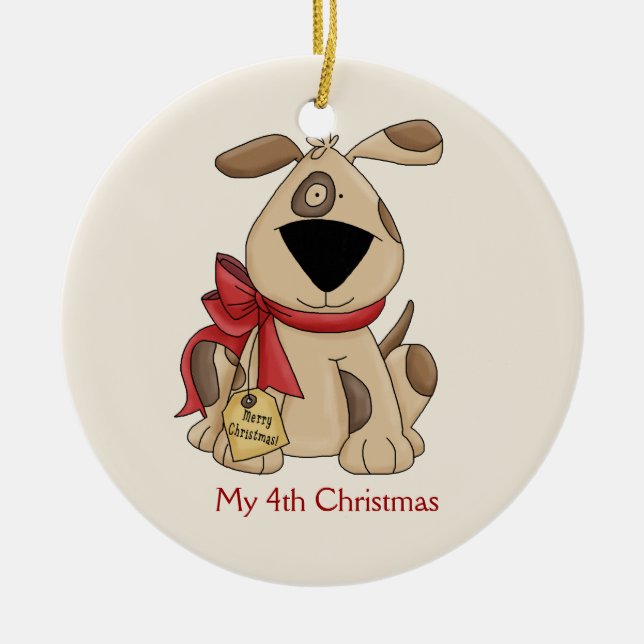 Ornement de chien de Noël pour enfants (Devant)