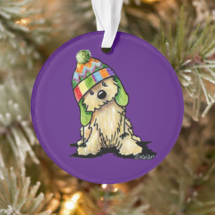 Ornement de chien de Terrier Casquette d'hiver