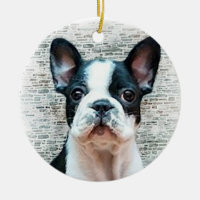 Ornement de chiot de bouledogue français
