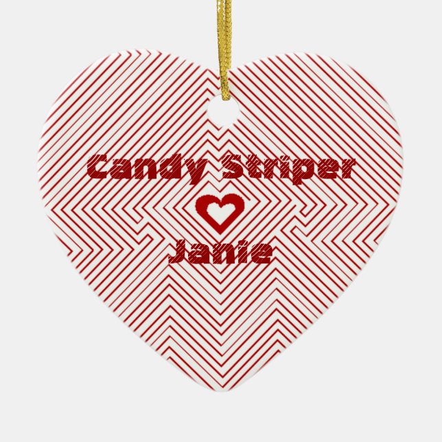 Ornement de coeur de cadeaux de cadeau de Striper (Devant)