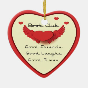 ornement de coeur de club de lecture