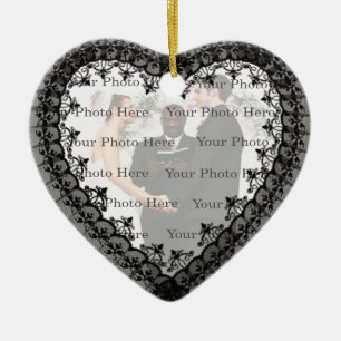 Ornement de coeur de dentelle noire
