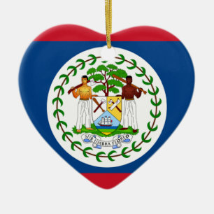 Ornement de coeur de drapeau de Belize