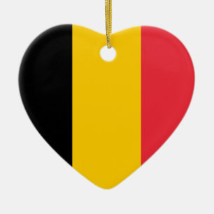Ornement de coeur de drapeau de la Belgique