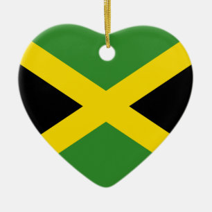 Ornement de coeur de drapeau de la Jamaïque