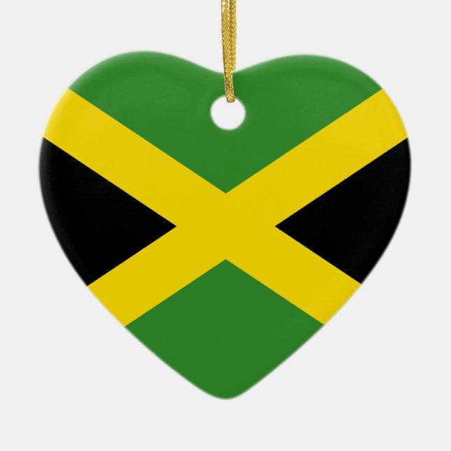 Ornement de coeur de drapeau de la Jamaïque (Devant)
