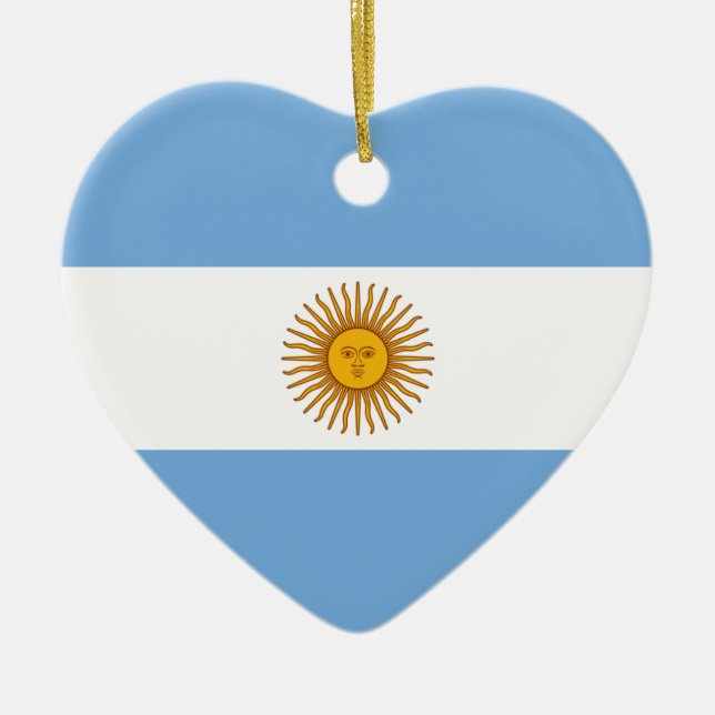 Ornement de coeur de drapeau de l'Argentine (Devant)