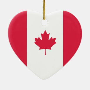 Ornement de coeur de drapeau du Canada et de