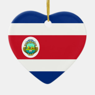 Ornement de coeur de drapeau du Costa Rica