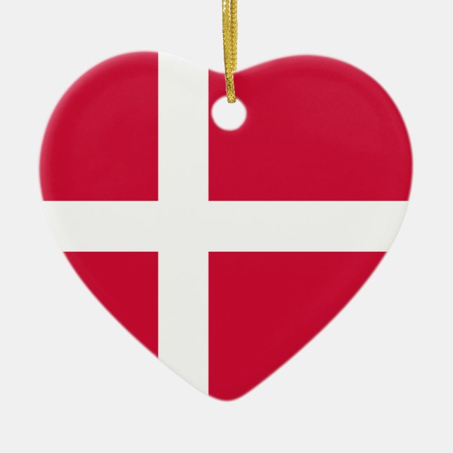 Ornement de coeur de drapeau du Danemark (Devant)