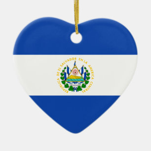 Ornement de coeur de drapeau du Salvador