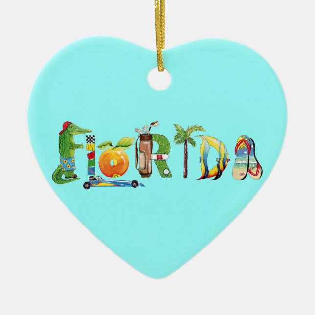 Ornement de coeur de la Floride (Devant)
