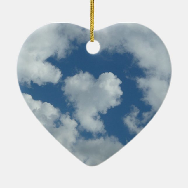 Ornement de coeur de nuage de coeur (Dos)