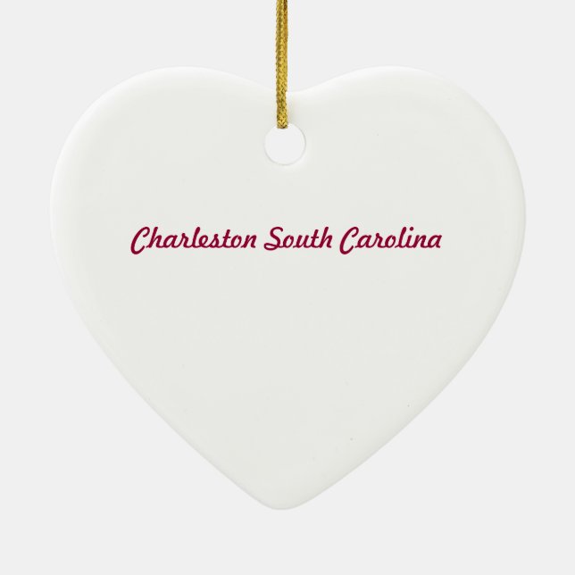 Ornement de coeur de Sc de Charleston (Dos)