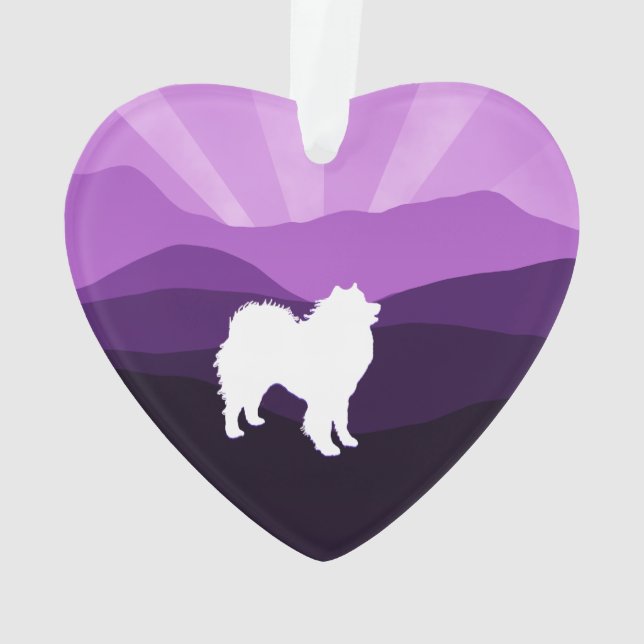 Ornement de coeur en céramique Samoyé; Choix de fo (dos)
