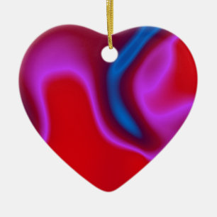 ornement de coeur rose bleu et rouge