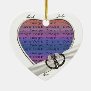 Ornement de Coeurs de Diamants Noir & Blanc