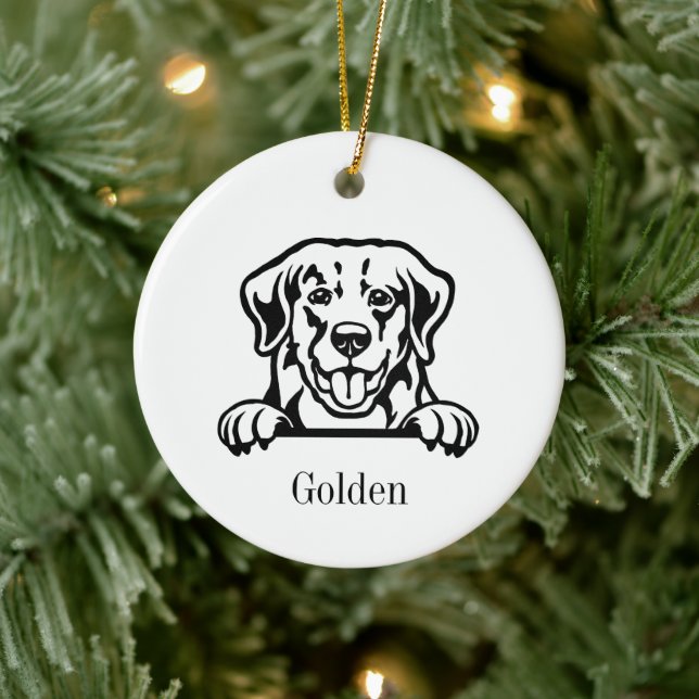 Ornement de compagnie personnalisé pour chien Gold (Arbre)