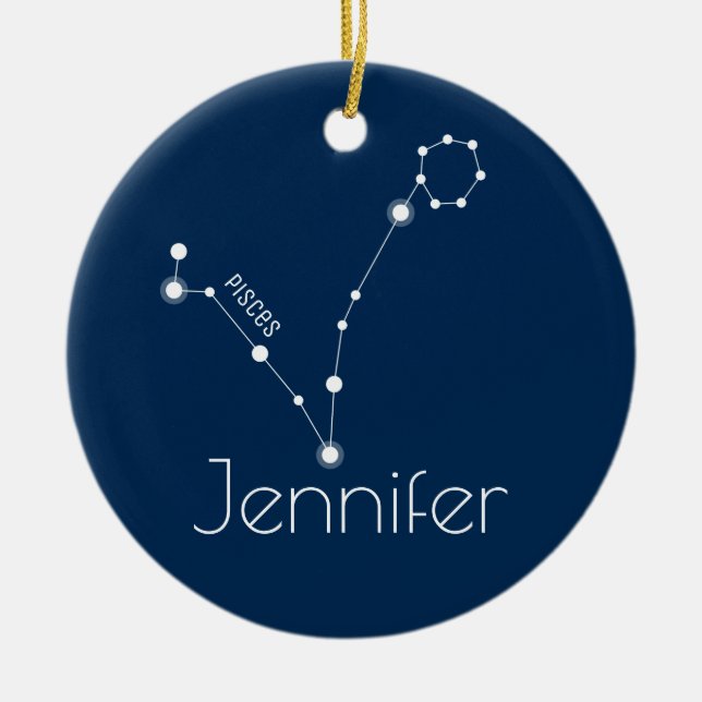 Ornement de constellation de Poissons Personnalisé (Devant)